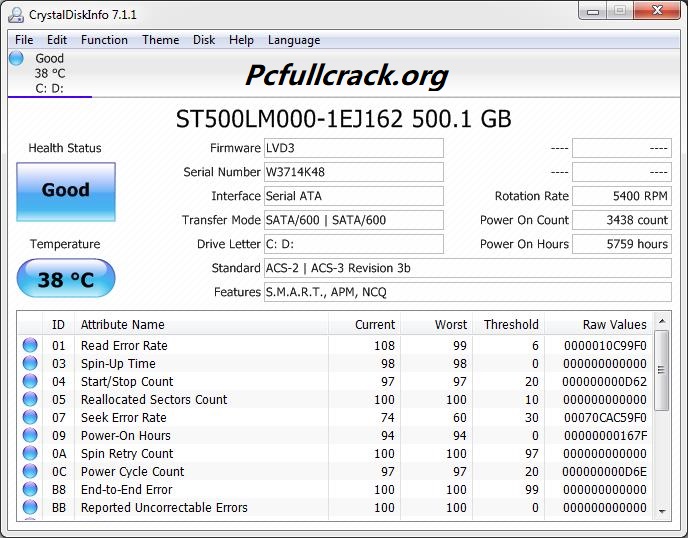 CrystalDiskInfo Crack + Serial Key Free Download